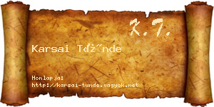 Karsai Tünde névjegykártya